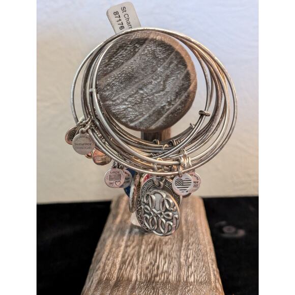 Eleven Alex and Ani Silver Tone Flex Wire Bangle Bracelet Lot - Picture 1 of 10